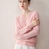 Women's 100% Cashmere V-Neck Long Sleeve Slimming Knit Pullover