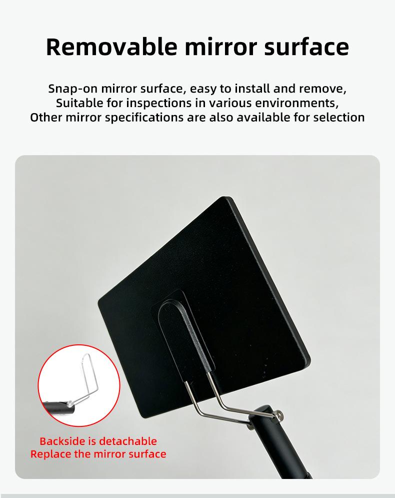 Telescopic Handheld Under-Vehicle Inspection Mirror with Convex and Flat Options for Car Roof and Container Checks