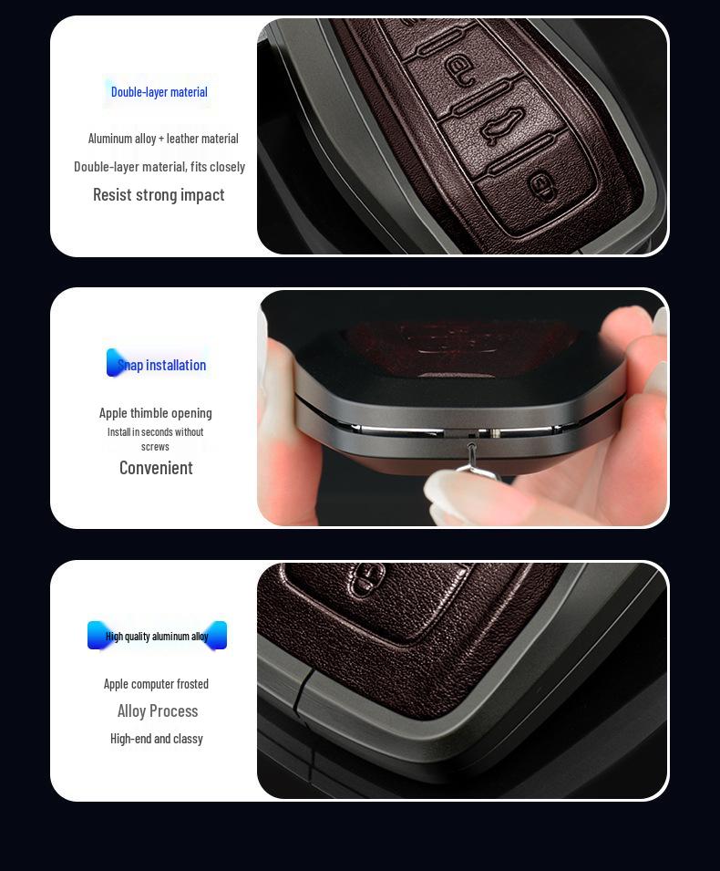 Kompatible Schlüsselhülle für 2016-2021 Geely Boyue, GLGS, Borui und Emgrand Limousinenmodelle