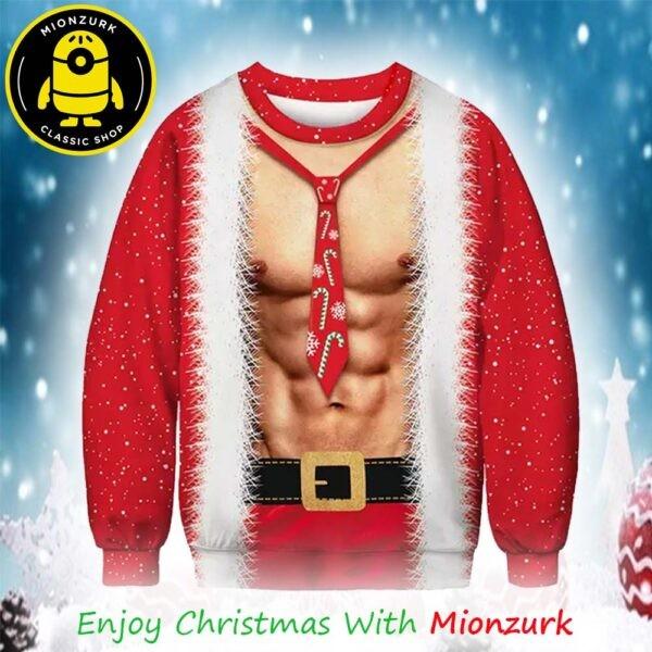 

Funny Men Body Santa Muscle Chistmas 2025 Ugly Sweater For Men And Woman Unisex T-Shirt M