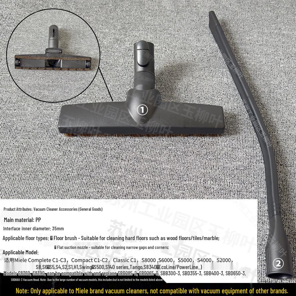 Compatible Miele Vacuum Cleaner Floor Brush Nozzle for S1/S2/S4/S5/S6/S8 Models