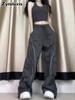 Women's Spring/Autumn High Waist Straight Leg Loose Fit Plus Size Cargo Pants Trendy American Style Wide Leg Casual Trousers Slimming Pants