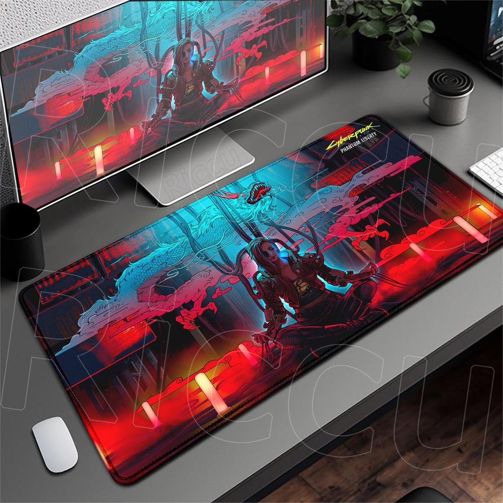 Kawaii Anime Girl Deskmat HD Printing C_cyberpunk Non-slip Mouse Pad XXL Laptop Gamer Dragon Speed Keyboard Rug Durable Washable