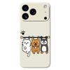 For iPhone 17 Pro Case Three Animal Dolls Pattern Printing Straight Edge TPU Phone Back Cover