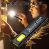 LED Keychain Flashlight USB-C Rechargeable 600Lm Portable Mini Torch Light Pocket Lantern Flood Work Light With Magnet