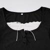 Korean Sweet Style Lace-Trim Two-Piece Long-Sleeve T-Shirt with Bowknot
