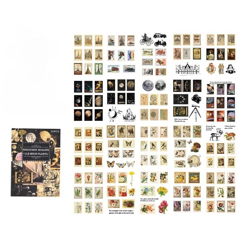 

20pcs/pack Collection Stickers Aesthetic Stick Labels Decorative Scrapbooking Material Hand Made Diy Supplies