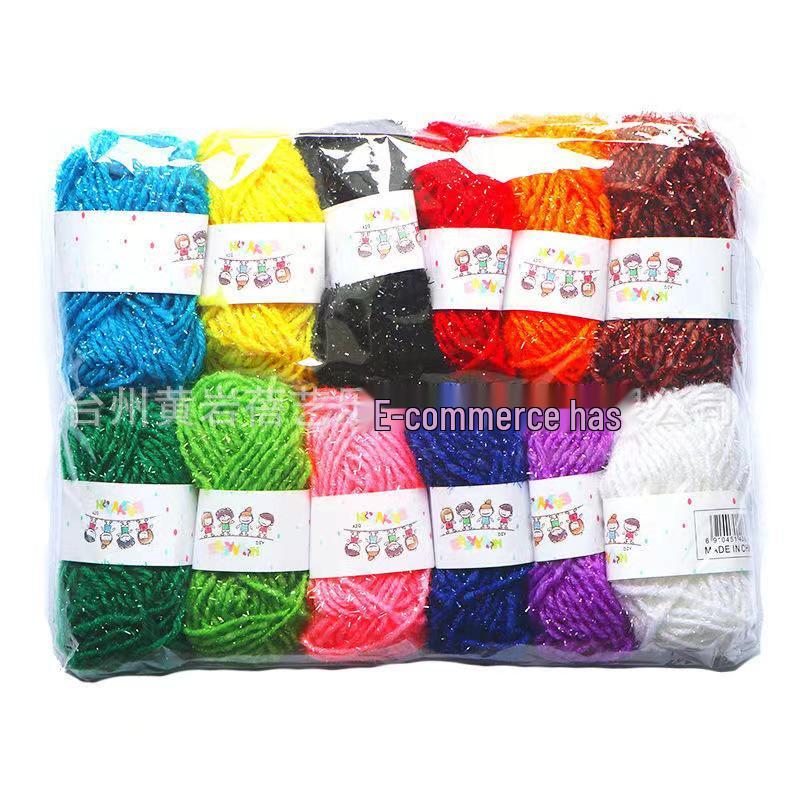 12-Color Children's DIY Yarn Balls for Kindergarten Weaving and Crafts