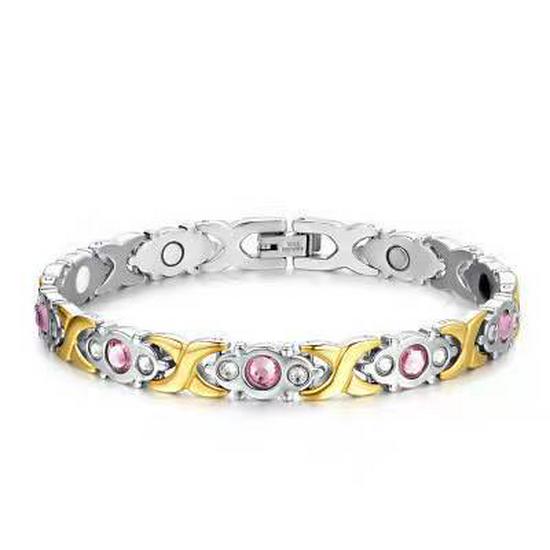 Jin Chen Fashion Women's Magnetic Bracelet with Three Stones – Simple, Sophisticated, and Removable Design.