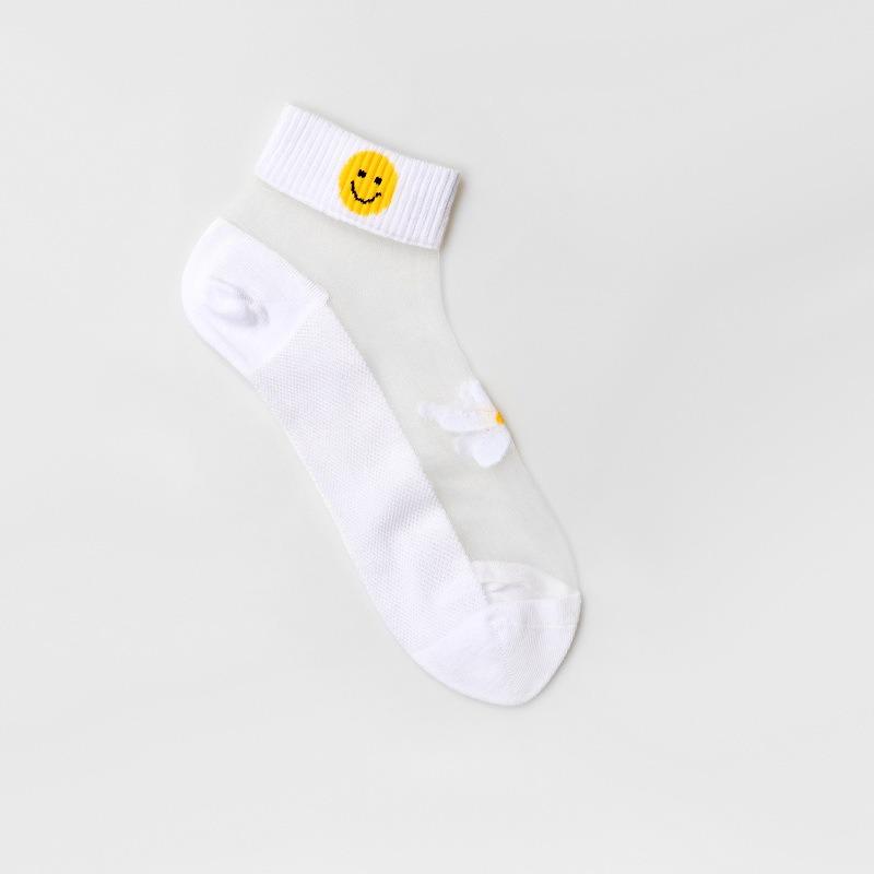 5 Pairs of Ladies Spring and Summer New Small Daisy Crystal Silk Short Boat Socks