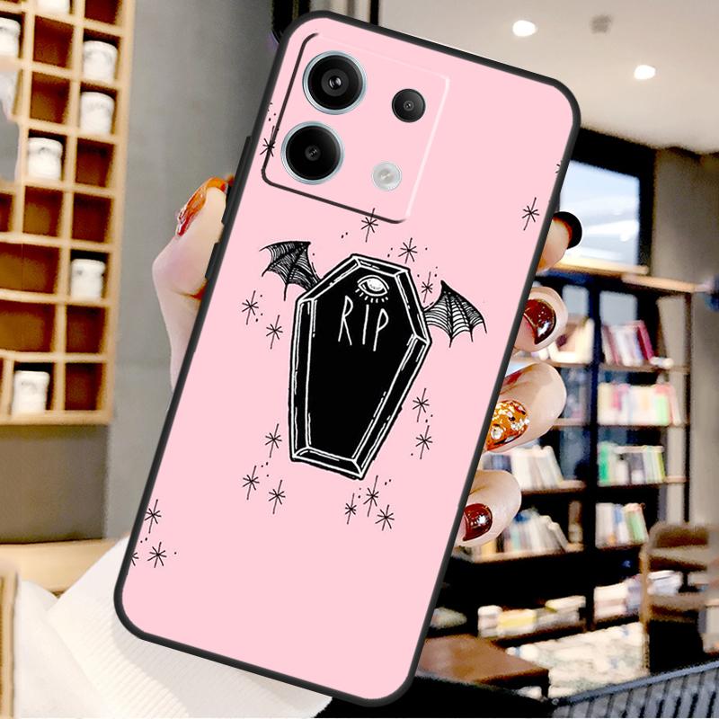 Pink Cat Skull Sorceress Witch For Xiaomi Redmi Note 14 Pro 12 11 9 10 13 15 Pro Plus Case For Redmi 15 10C 12C 13C 14C 15C