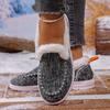 Winter Dicksohlige Schneestiefel, Damen Fleece Verdickte Wollwarme Übergröße Baumwollschuhe, Damen Modische Baumwollschuhe