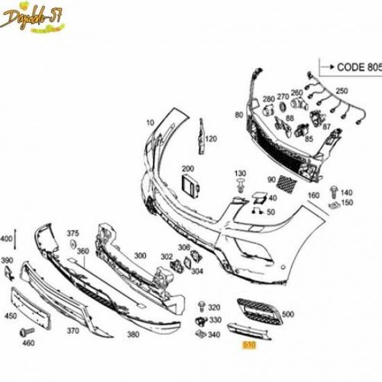 For Mercedes-Benz W166 ML 2012-2015 1Pcs Chrome Left Side Fog Light Trim Frame