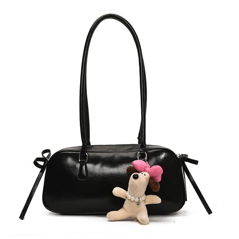 Korean trendy new product high-end underarm baguette bag niche foreign style bow gentle style versatile shoulder bag