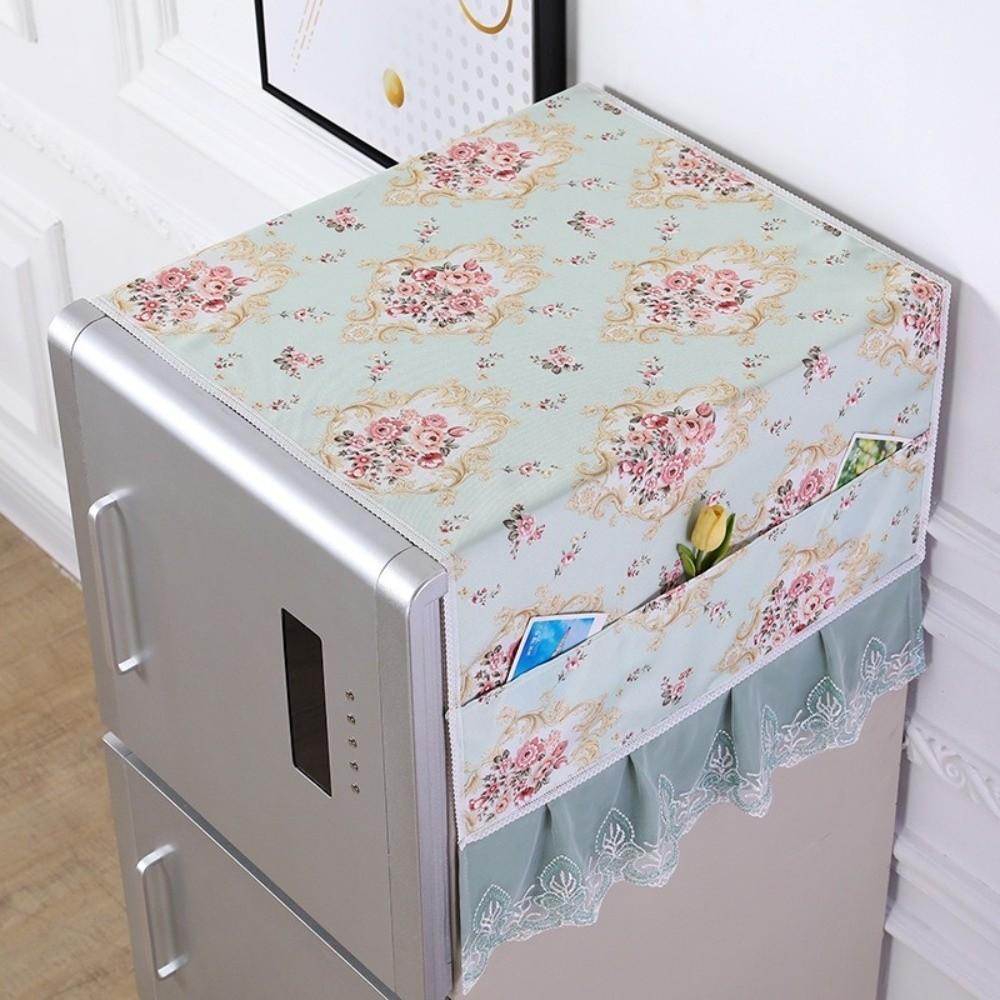 Flower Pattern Refrigerator Dust Cover Protective Cover  Cabinet Dust Protection
