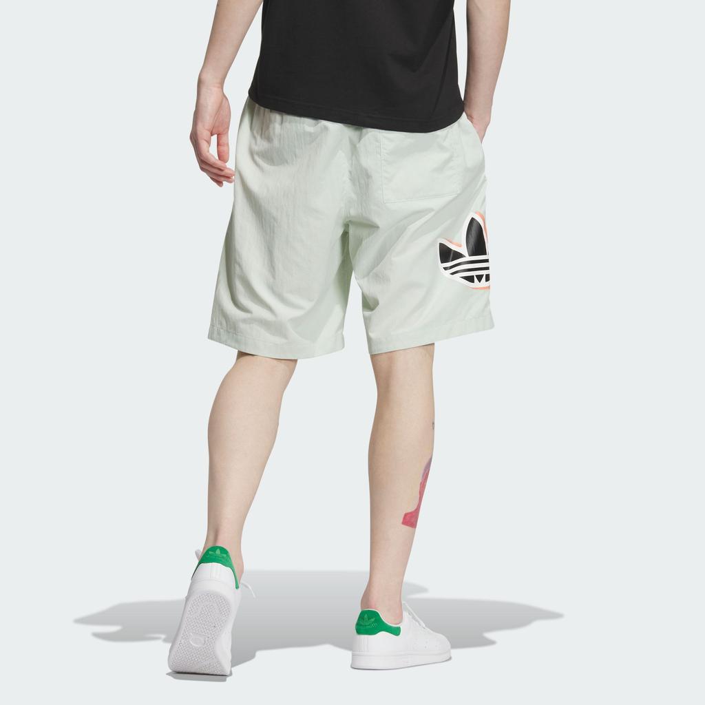 Adidas Originals Y2K GFX Shorts With Trefoil Print And Color Blocking Men Shorts Linen-Green IP1768
