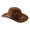 (One Size, Coffee) Western Cowboy Hat for Women Men Bohemian Cowgirl Hat with Beads Trim Outdoor Sun Hat