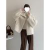 Women's Lamb Wool Thickened Short Jacket - Versatile Korean Fashion, Loose Fit & Slimming, Autumn/Winter Fuzzy Fur One-Piece.
