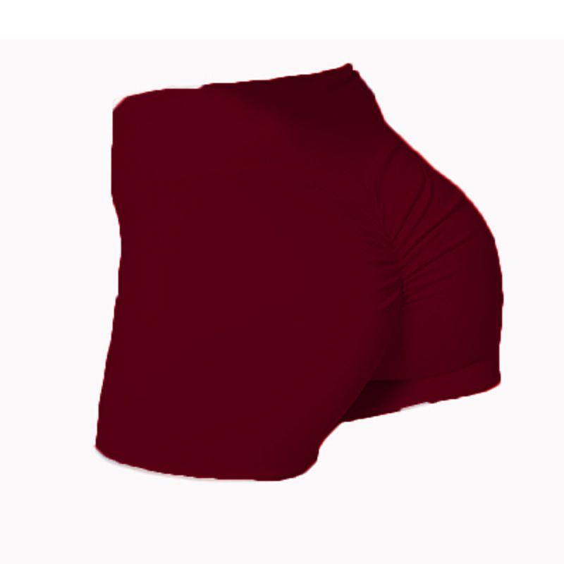 

Женские шорты с высокой талией для йоги, пуш-ап, со сборками, спортивные, горячие штаны, повседневные, для тренировок, для спортзала WineRed,L