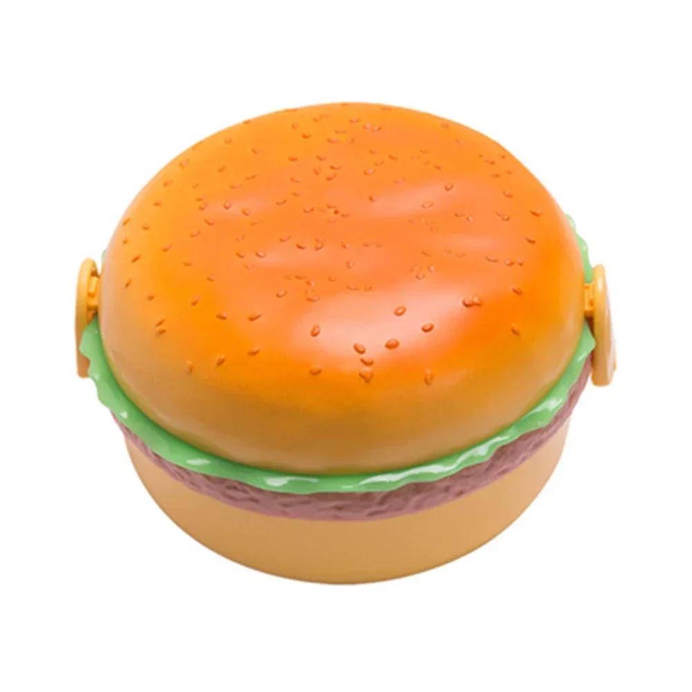 1PC Creative Hamburger Plastic Lunch Box Cute Cookie Shape Bento Box Lunch Box Students Cartoon Children BentoBox Tableware