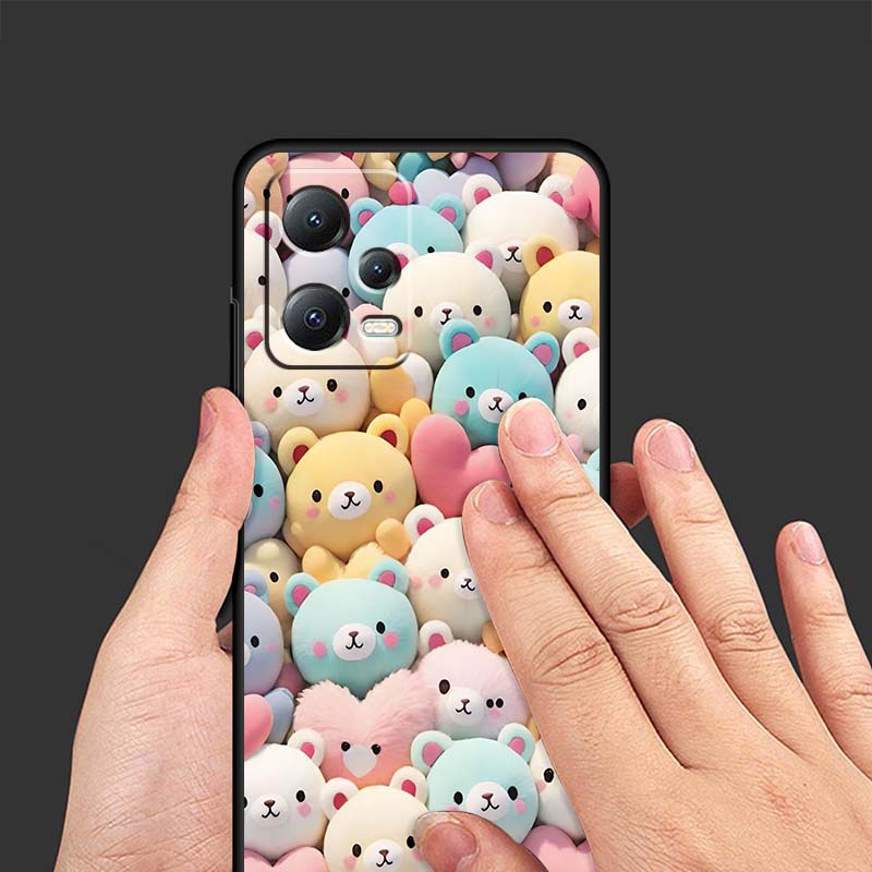 Cartoon Animals Cute Phone Case For Xiaomi Redmi Note 15 14 13 12 12S 11E 11 11S Pro Plus 4G 5G Black Soft TPU