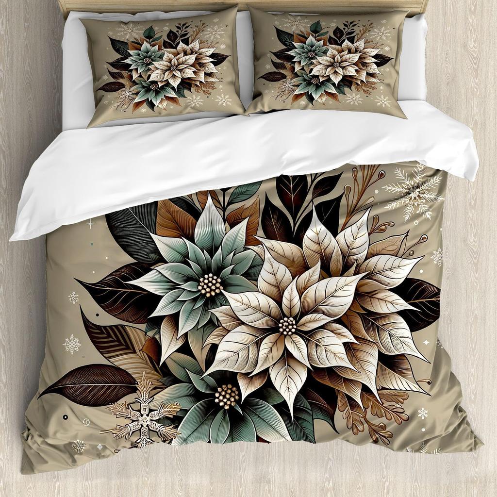 Mysterious Forest Flower Three-Piece Quilt Cover Digital Printing Bedding Set Bed Cover
