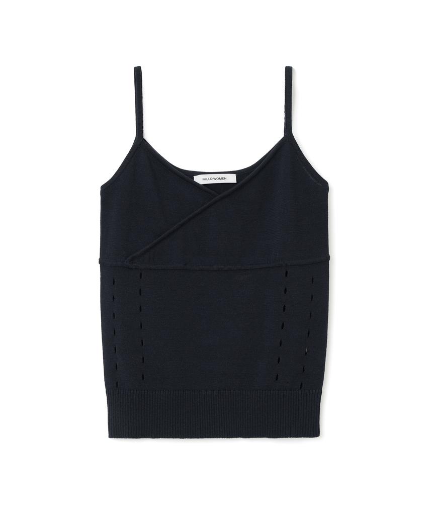 MILLO WOMEN Whole Sleeveless Knit Top [Deep Navy]