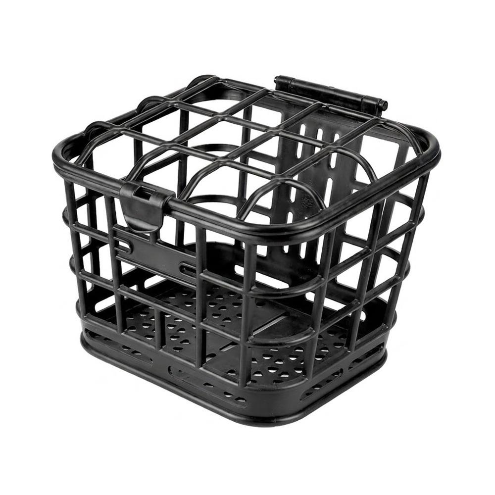Black Bike Front Basket Detachable Hollow Bicycle Storage Basket Plastic With Lid Bike Front Carrier Bag Cycling Accessories чёрный
