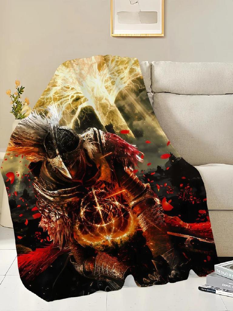 Warm Soft Plush Flannel Blanket Logo Comfortable Throw for Sofa Bedroom Office Travel Gaming Fan Art Perfect Gift