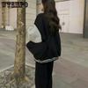 Spring Autumn Women Baseball Jackets Harajuku Casual Loose Pockets Korean Bomber Sweatshirt Uniform Streetwear Tops Coats