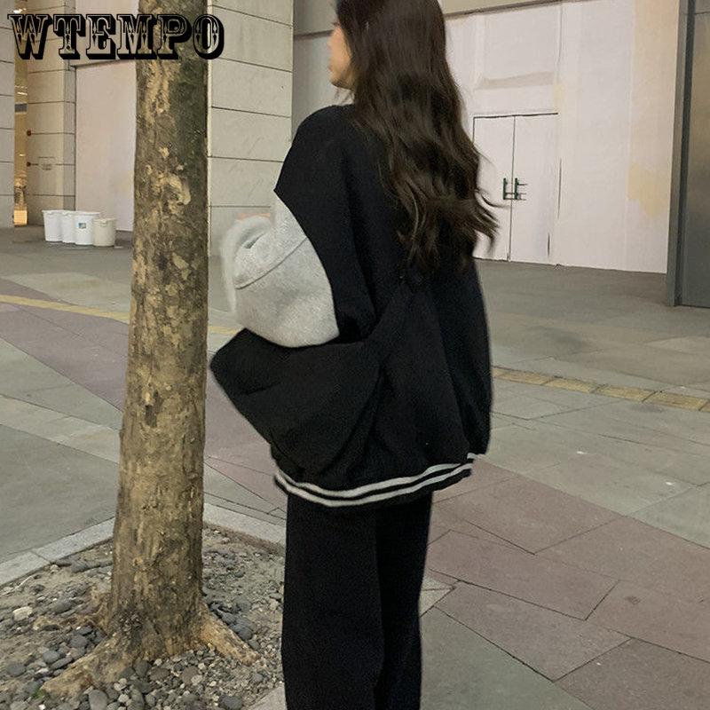 Spring Autumn Women Baseball Jackets Harajuku Casual Loose Pockets Korean Bomber Sweatshirt Uniform Streetwear Tops Coats