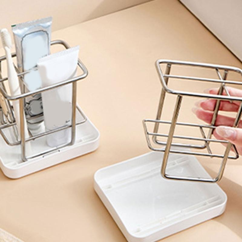 Toothbrush And Toothpaste Stand With Quick Drying Designs For Keeping Bathroom Clean And Tidying