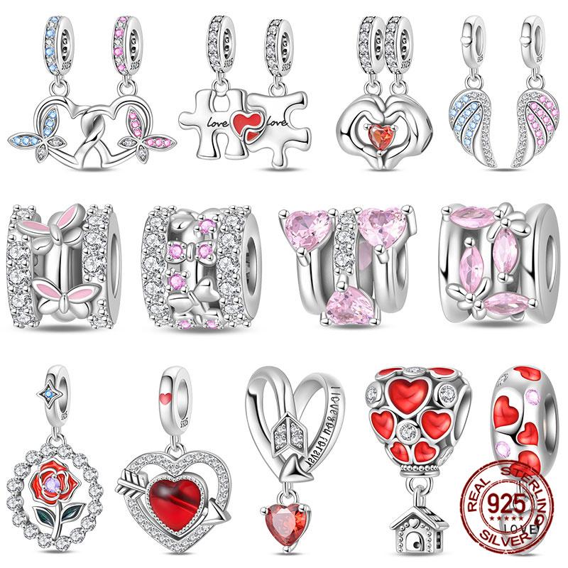 Copper Sweet Travelair Balloon Beaded Eros Arrow Through The Heart Charms Fit Bracelet Diy Jewelry Making Women'S Gift