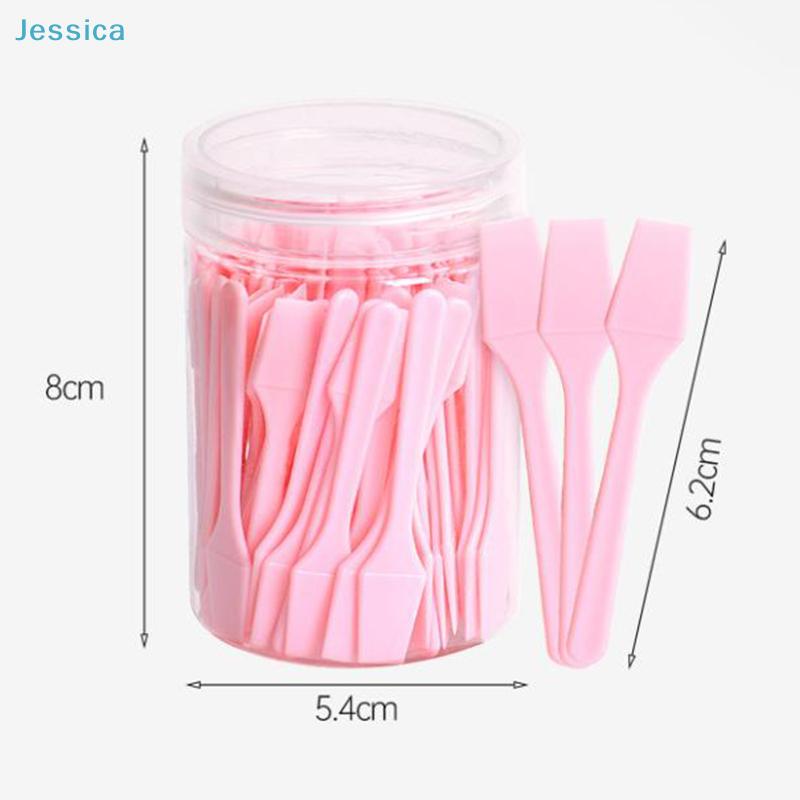 100 Pcs/Jar Mud Film Shovel - Disposable Plastic Spatula for Facial Mask Application,  Eye Facial Makeup Skin Care Tool