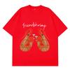 Cute Shrimp Holding Martini Cocktail Funny Friendshrimp Meme Tshirts Unisex Unisex Fashion Hiphop Loose Casual Cotton Tshirts