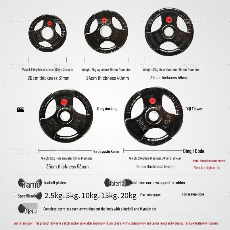 Ding Jixiang Grip Coated Barbell Weight Plate