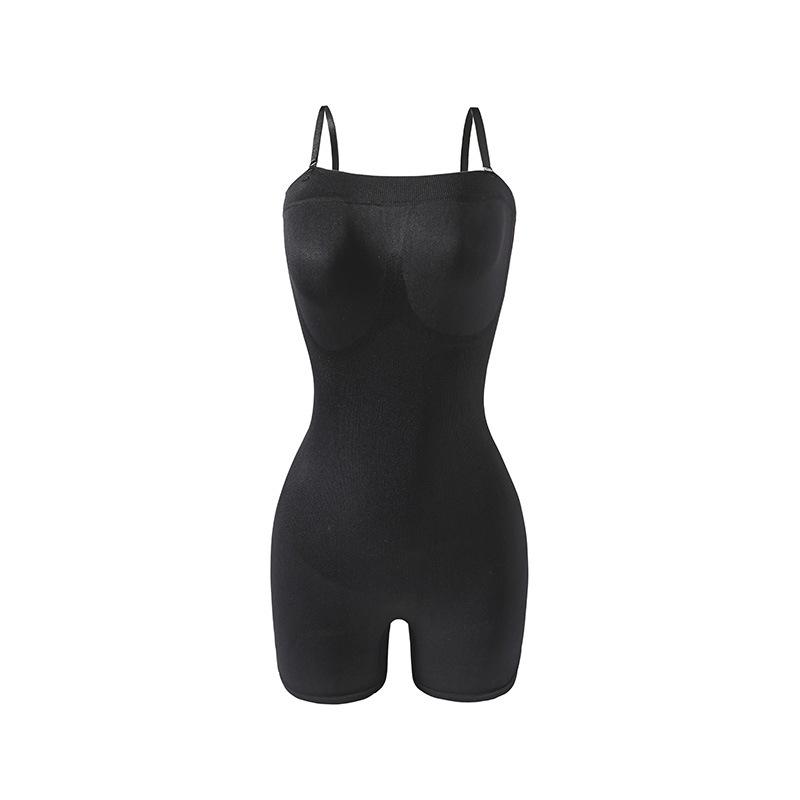 One-piece shapewear: sexy bandeau style with detachable straps; strapless fastening body-shaping corset
