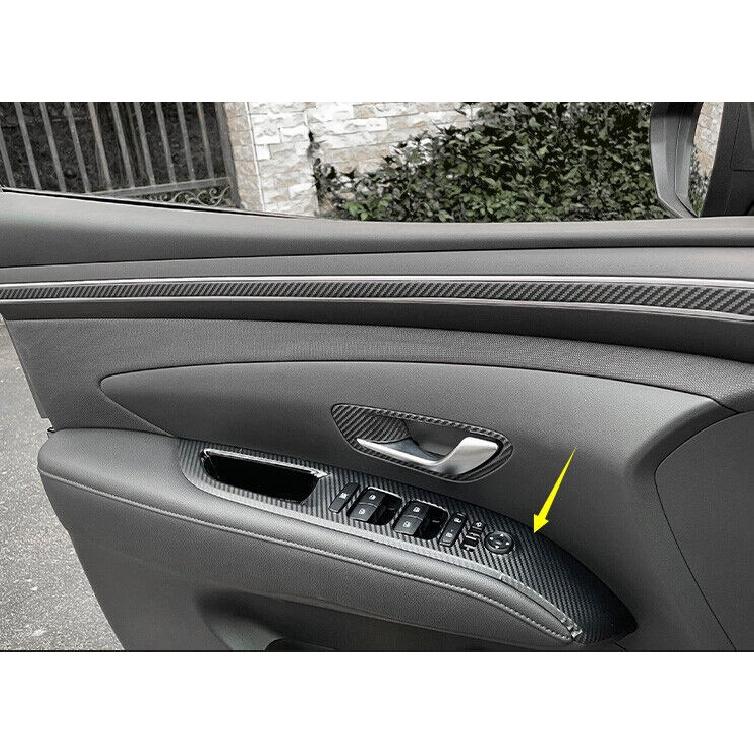 Carbon Fiber Switch Panel Sticker Door Window Lift 2022-2023 For Hyundai Tucson
