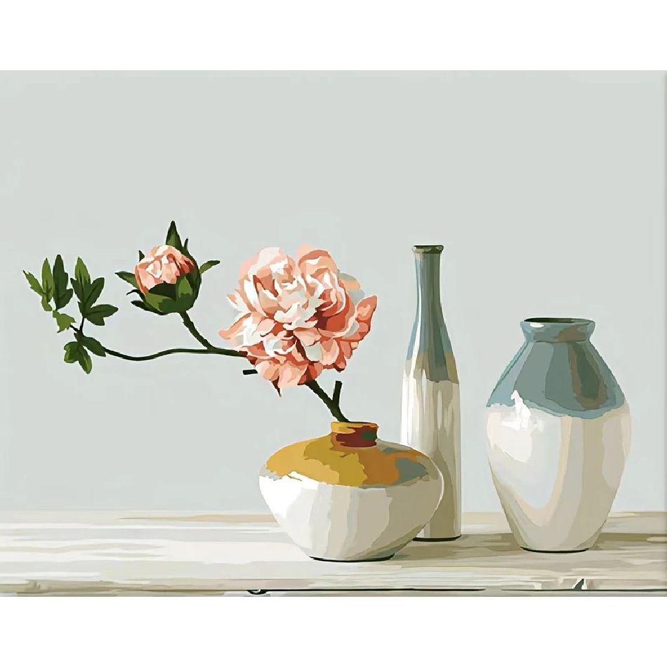 

Ruopoty, современная картина по номерам, желтые цветы, ваза, подарочная работа, простой стиль, картины с цифрами, настенное искусство на холсте 40x50cm NO Frame