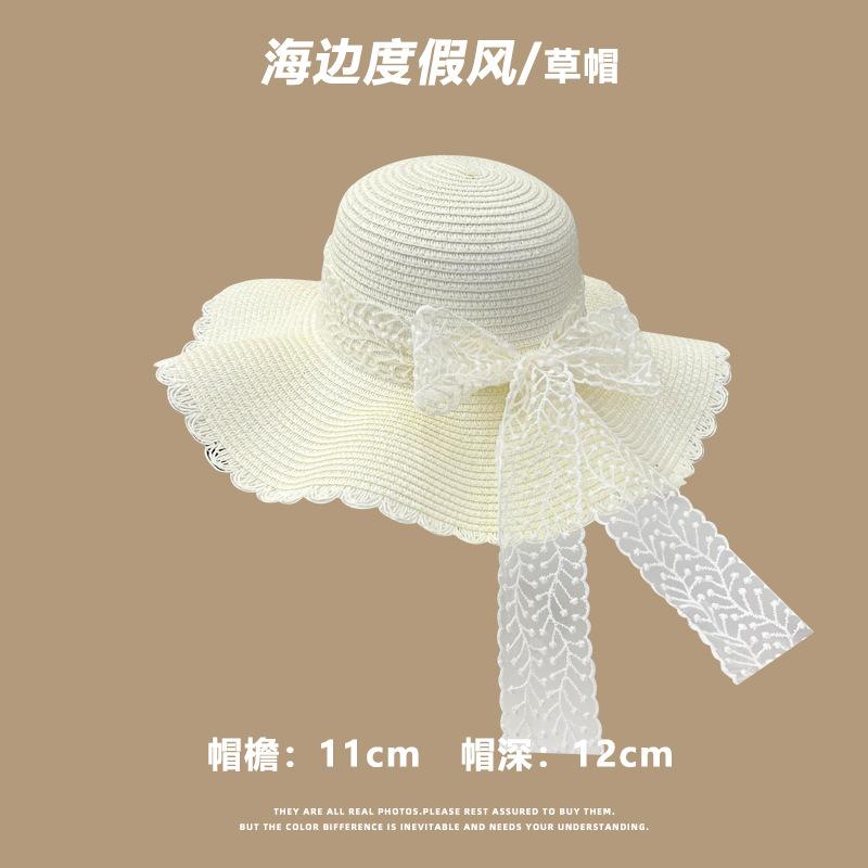 Cappello di paglia donna estate nuovo vacanza al mare spiaggia cappello parasole coprivolto francese cappello parasole cappello protezione solare foto