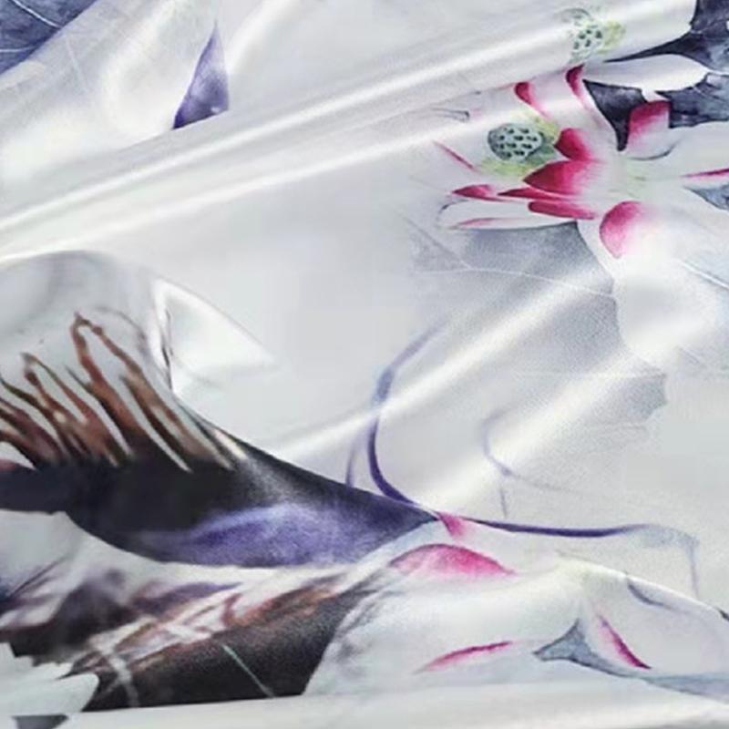 50x150cm Printed Cheongsam Satin Fabric Dress Pajamas Chinese Ancient Style Hanfu Clothing Simulation Silk Satin DIY Fabric