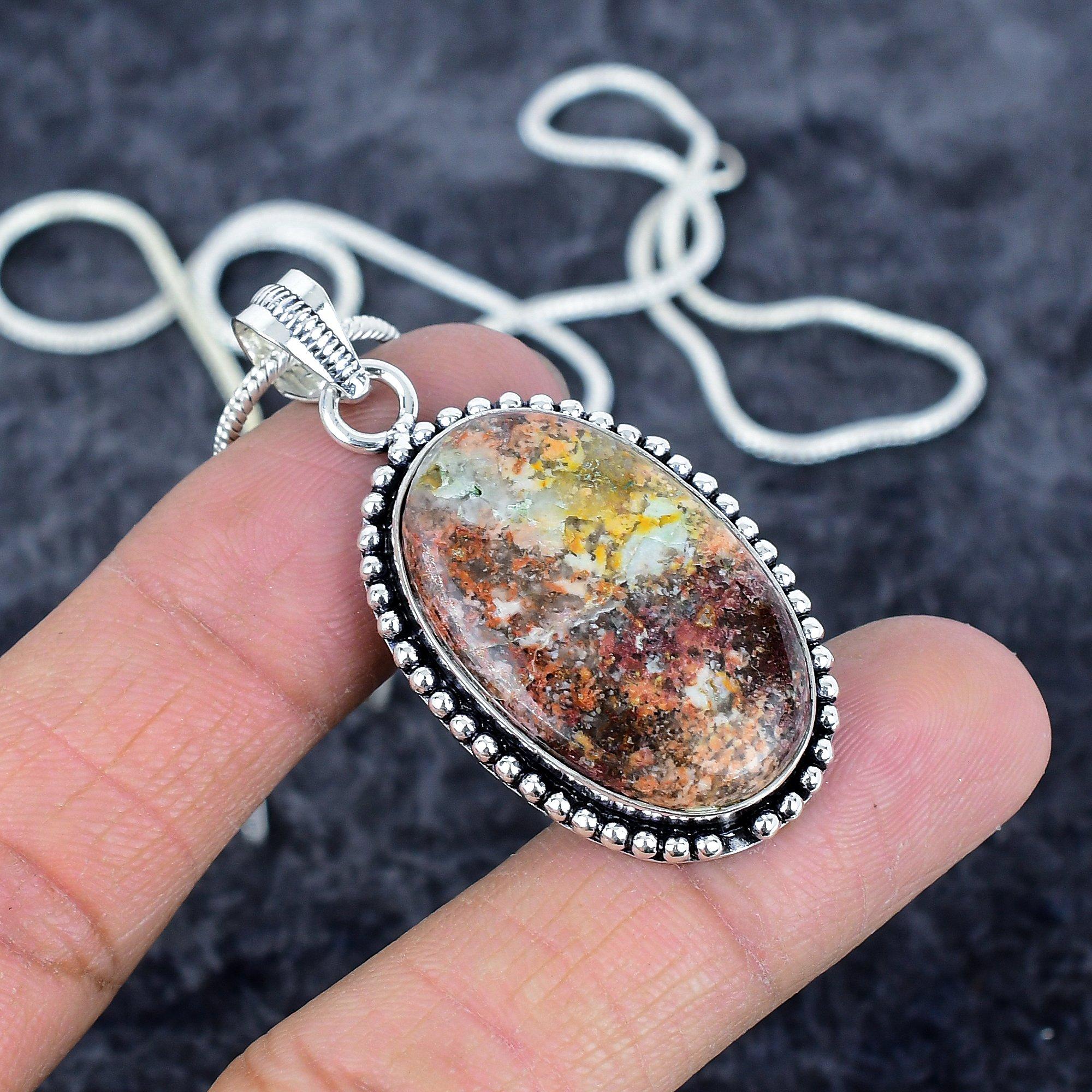 

Mariposite Gemstone Handmade 925 Sterling Silver Jewelry Pendant 1.97 M-2941