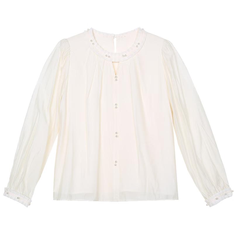 Betu Women's Elegant Beaded Long Sleeve Blouse