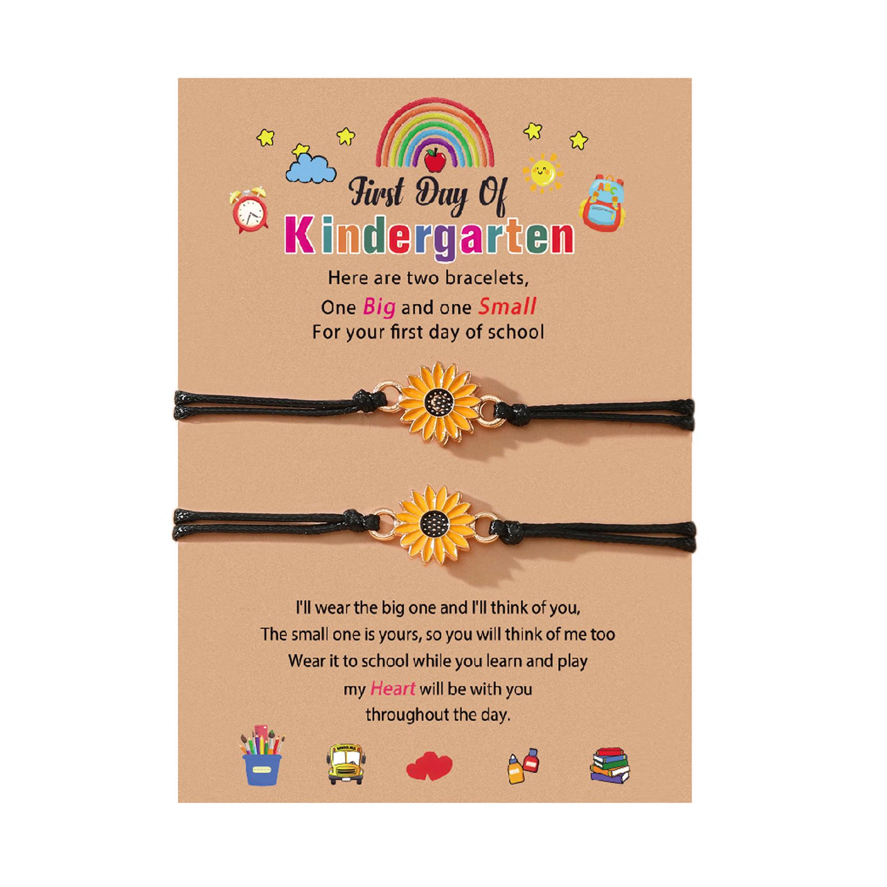 

Плетеный браслет ручной работы с подсолнухом для женщин - Креативная коллекция к школе