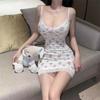 Coquette Aesthetic Spaghetti Strap Lace Floral Dress Sweet Night Dresses Beach Holiday Casual Robe Sexy