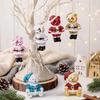 Plastic Cartoon Bear Christmas Ornaments, Electroplated Glitter Pendants for Tree & Window Decoration