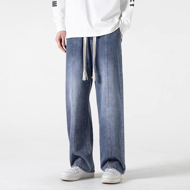 Micro-pull Jeans Men's Gradual Change Casual Straight Slim Trousers Spring and Summer American High Street Trend Versatile Pants Men