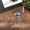 Fashion Temperament Simple Necklace Female Flower Crystal Diamond Decoration Long Sweater Chain Versatile Clothing Accessories