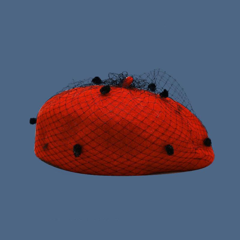 Autumn And Winter Mesh Beret For Women Outdoors Keep Warm British Retro Artist Hat Versatile Fashionable French Pumpkin Hat