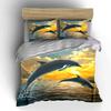 Jumping dolphins, sunset background. Bedding sets Duvet cover sets Duvet covers Pillowcases(1*Duvet Cover 2*Pillowcases without duvet insert)